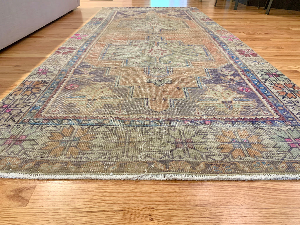 Vintage multicolor turkish rug; anatolian rug; kitchen rug; living room rug