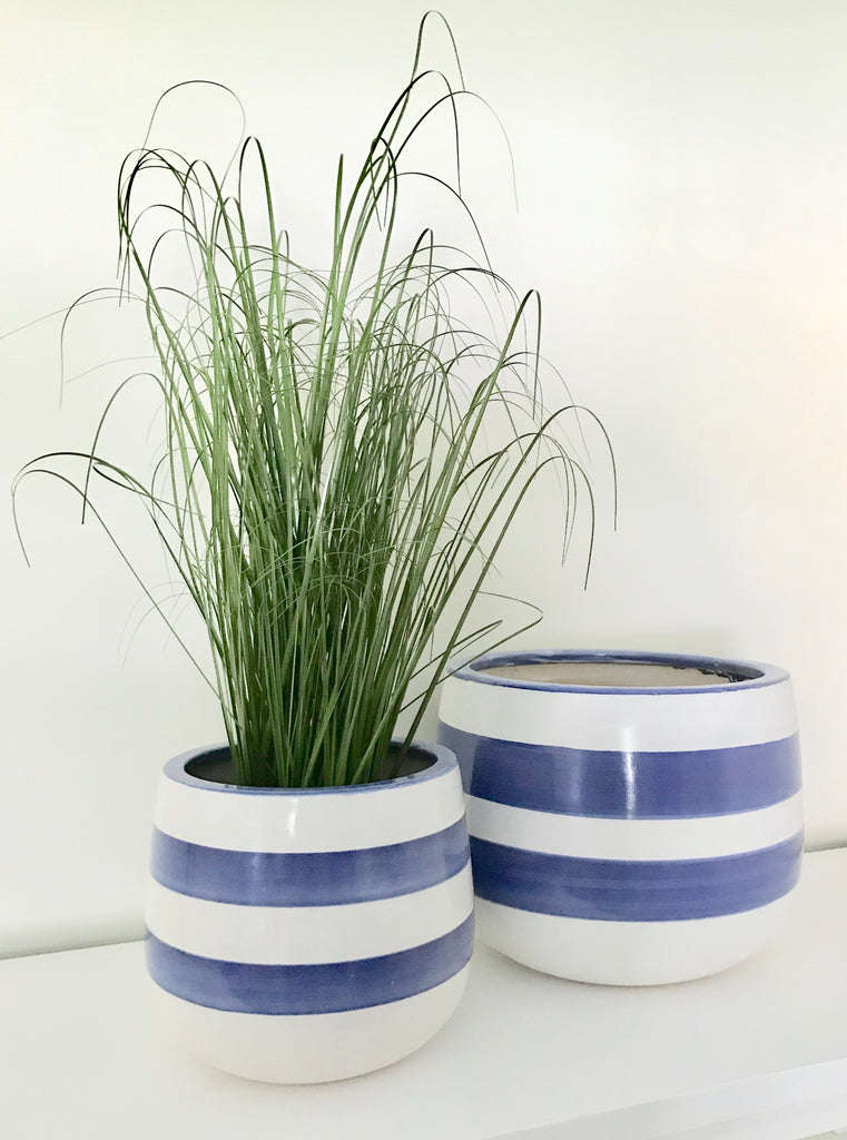 'Bayside' decorative hand-painted pots